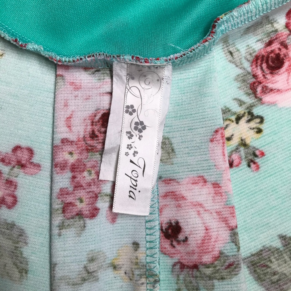 Topia Floral Design Ruffle Strapless Top - Picture 6 of 7